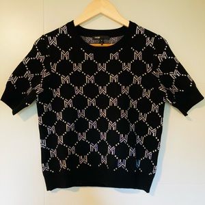 NWT Maje M Monogram Jacquard Sweater Sz 3/L